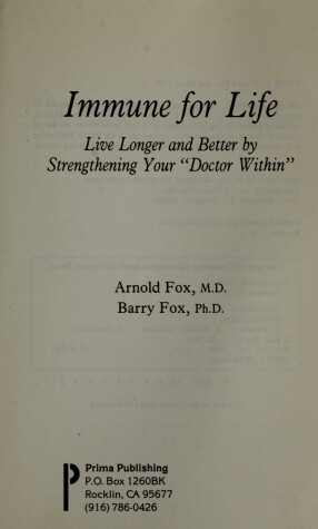 Book cover for Immune for Life