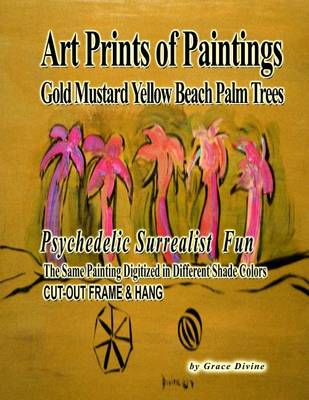 Book cover for Art Prints of Paintings Gold Mustard Yellow Beach Palm Trees