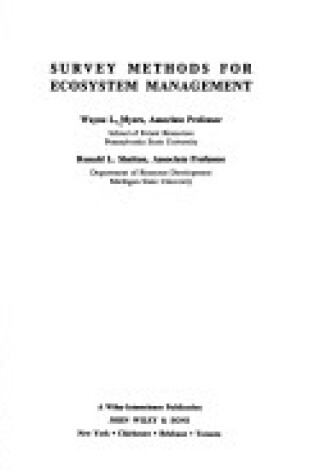 Cover of Survey Methods for Ecosystem Management