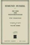 Book cover for Die Idee Der Phänomenologie