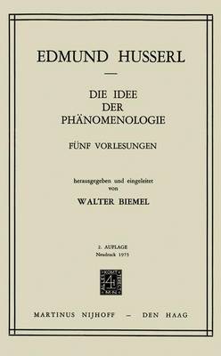 Book cover for Die Idee Der Phänomenologie