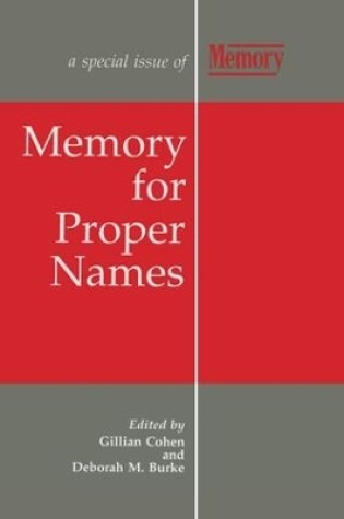Cover of Memory for Proper Names