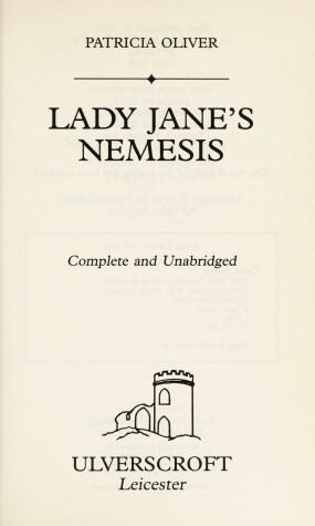 Book cover for Lady Jane's Nemesis