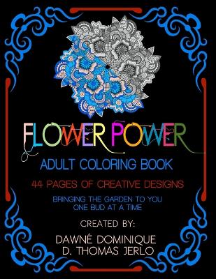 Book cover for Flower Power, Adult Coloring Book