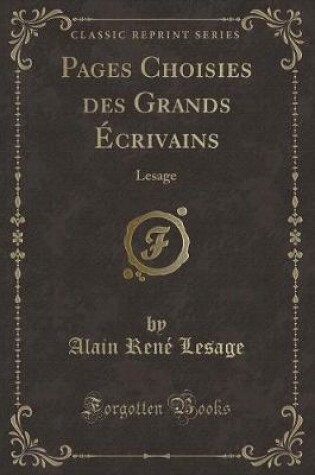 Cover of Pages Choisies Des Grands Écrivains