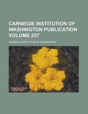 Book cover for Carnegie Institution of Washington Publication (No. 155)