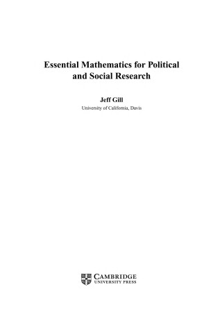 Book cover for Essential Mathematics for Political and Social Research