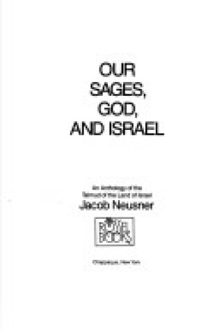 Cover of Our Sages, God, and Israel