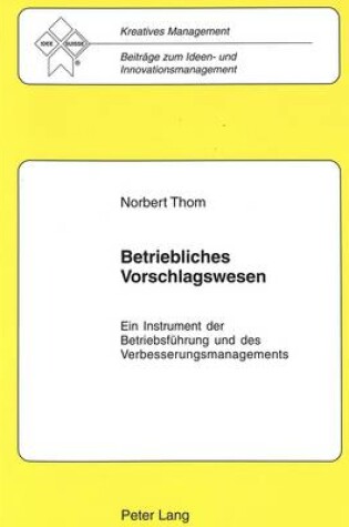 Cover of Betriebliches Vorschlagswesen