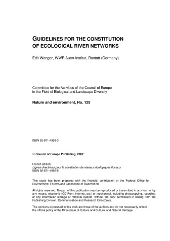 Book cover for Guidelines for the Constitution of Ecological River Networks