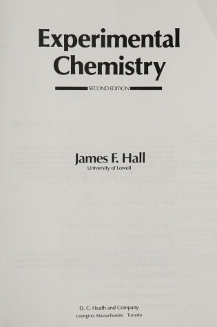 Cover of Experimental Chemistry Lab Ml Pb