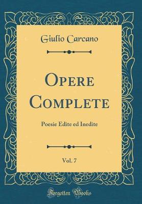 Book cover for Opere Complete, Vol. 7