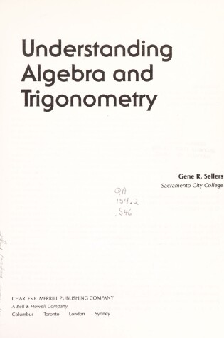 Cover of Understanding Algebra and Trigonometry