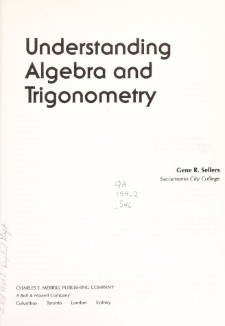 Book cover for Understanding Algebra and Trigonometry