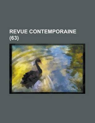 Book cover for Revue Contemporaine (63)