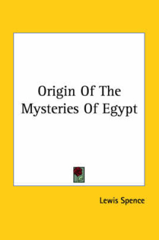 Cover of Origin of the Mysteries of Egypt