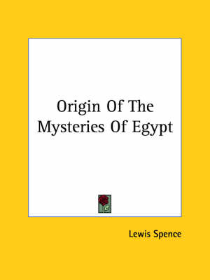 Book cover for Origin of the Mysteries of Egypt