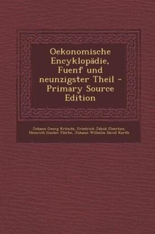 Cover of Oekonomische Encyklopadie, Fuenf Und Neunzigster Theil