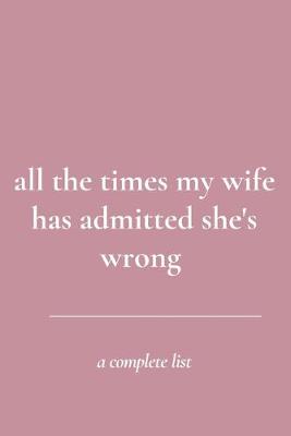 Book cover for all the times my wife has admitted she's wrong