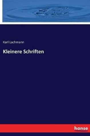 Cover of Kleinere Schriften