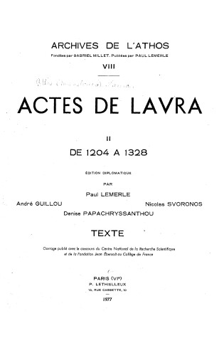 Cover of Actes de Lavra. II