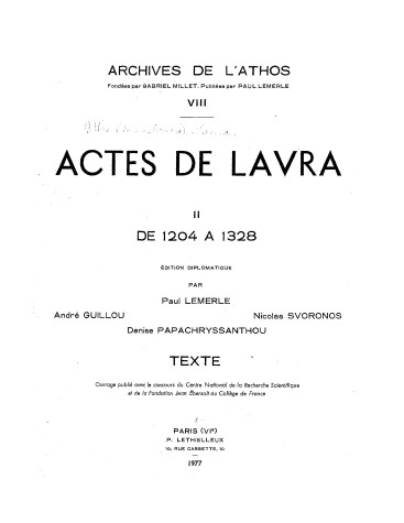 Cover of Actes de Lavra. II