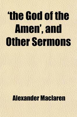 Book cover for 'The God of the Amen', and Other Sermons