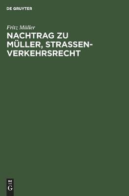 Cover of Nachtrag Zu Müller, Strassenverkehrsrecht