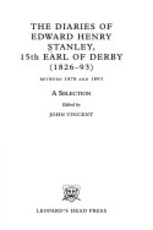 Cover of The Diaries of Edward Henry Stanley, 15th Earl of Derby
