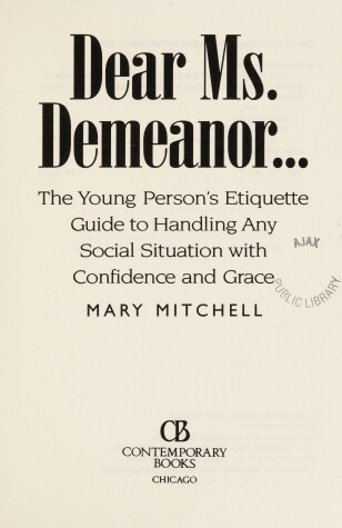 Book cover for Dear Ms Demeanor