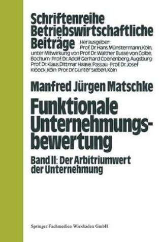 Cover of Funktionale Unternehmungsbewertung