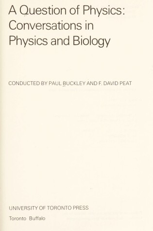 Cover of A Question of Physics