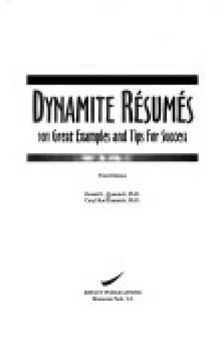 Cover of Dynamite Resumes