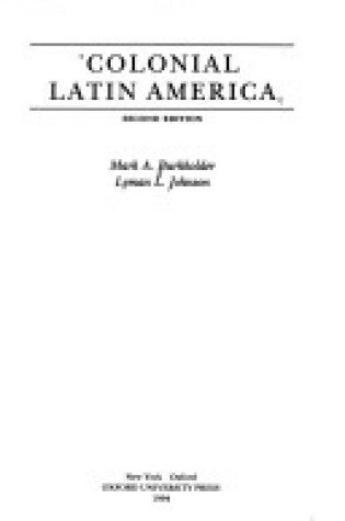 Cover of Colonial Latin America