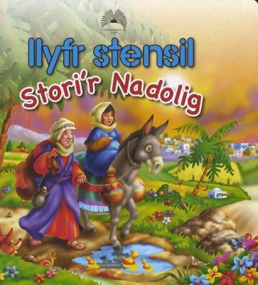 Book cover for Llyfr Stensil Stori'r Nadolig