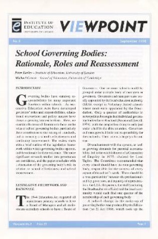 Cover of School Governing Bodies