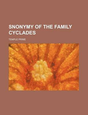 Book cover for Snonymy of the Family Cyclades