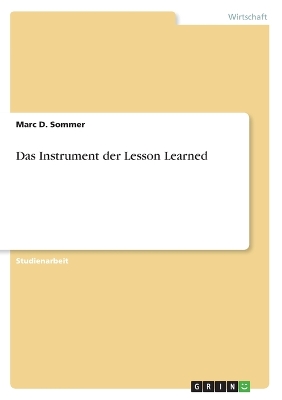 Book cover for Das Instrument der Lesson Learned