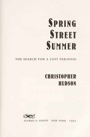 Cover of Spring Street Summer