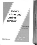 Book cover for Society, Crime and Criminal Behaviour