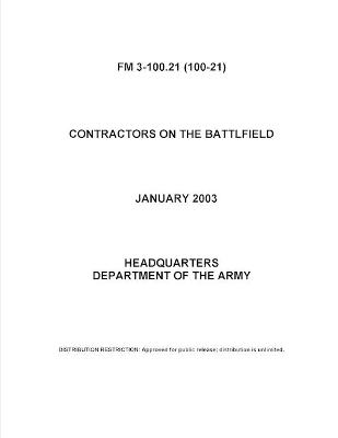 Book cover for FM 3-100.21 Contractors on the Battlfield