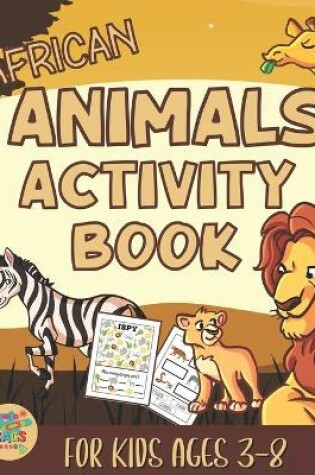 Cover of African animals activity book for kids 3-8