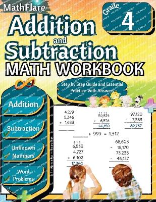 Book cover for Addition and Subtraction Math Workbook 4th Grade