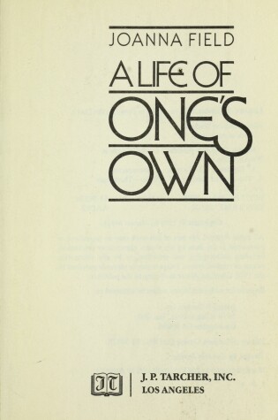 A Life of One's Own