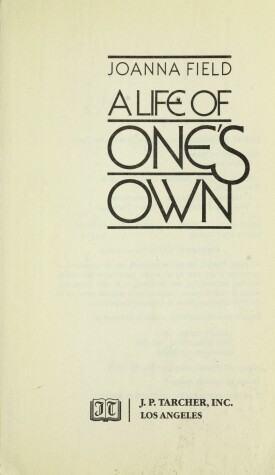 Book cover for A Life of One's Own