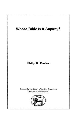 Cover of Whose Bible is it Anyway?