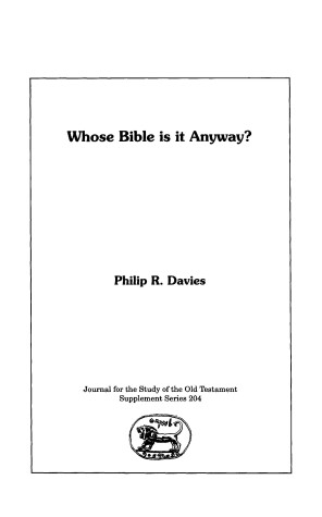 Book cover for Whose Bible is it Anyway?