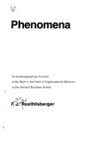 Cover of Elusive Phenomena