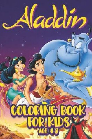 Cover of Aladdin Coloring Book For Kids Age 4-8