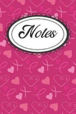 Cover of Pink Ribbon and Hearts Notebook